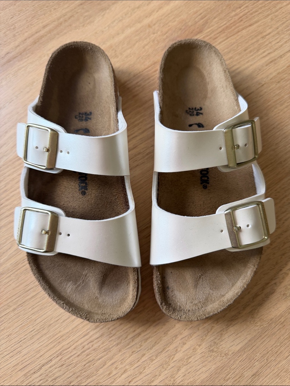 Kids Pearl White Birkenstock Sandals